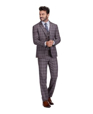 Men's 3-Piece Slim Fit Check Suit