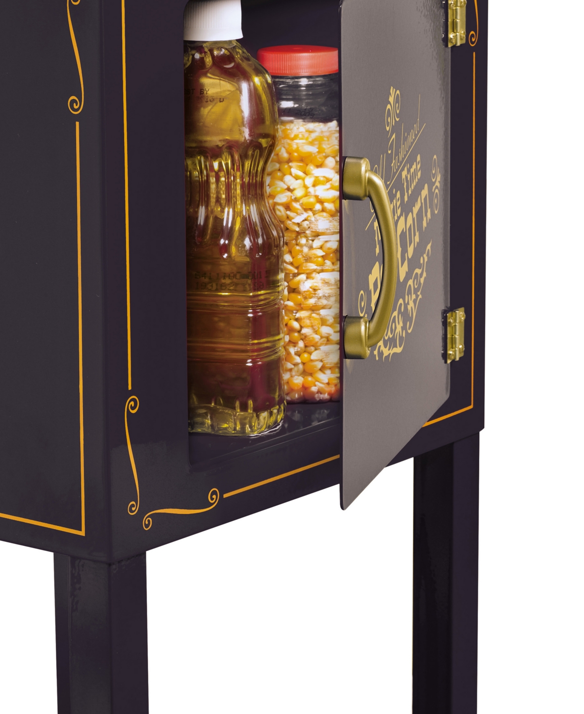 Nostalgia 10-cup Popcorn Cart Nkpcrt2548rd In Black