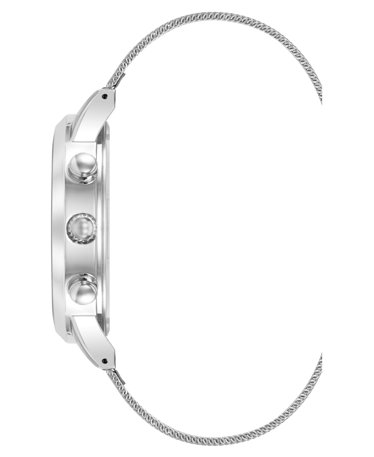 Steve Madden Men's Minimalist Blue And Silver-tone Stainless Steel Mesh Watch, 45mm In Blue,silver-tone