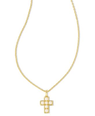 Kendra Scott - Cross Pendant Necklace - Gold Periwinkle Opal