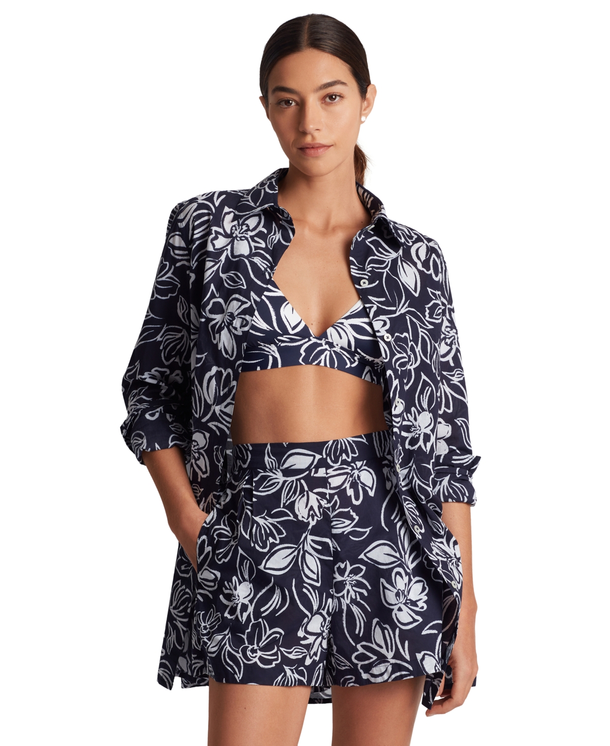 Ralph Lauren Women's Floral-print Swim Cover-up Set In Allora Floral