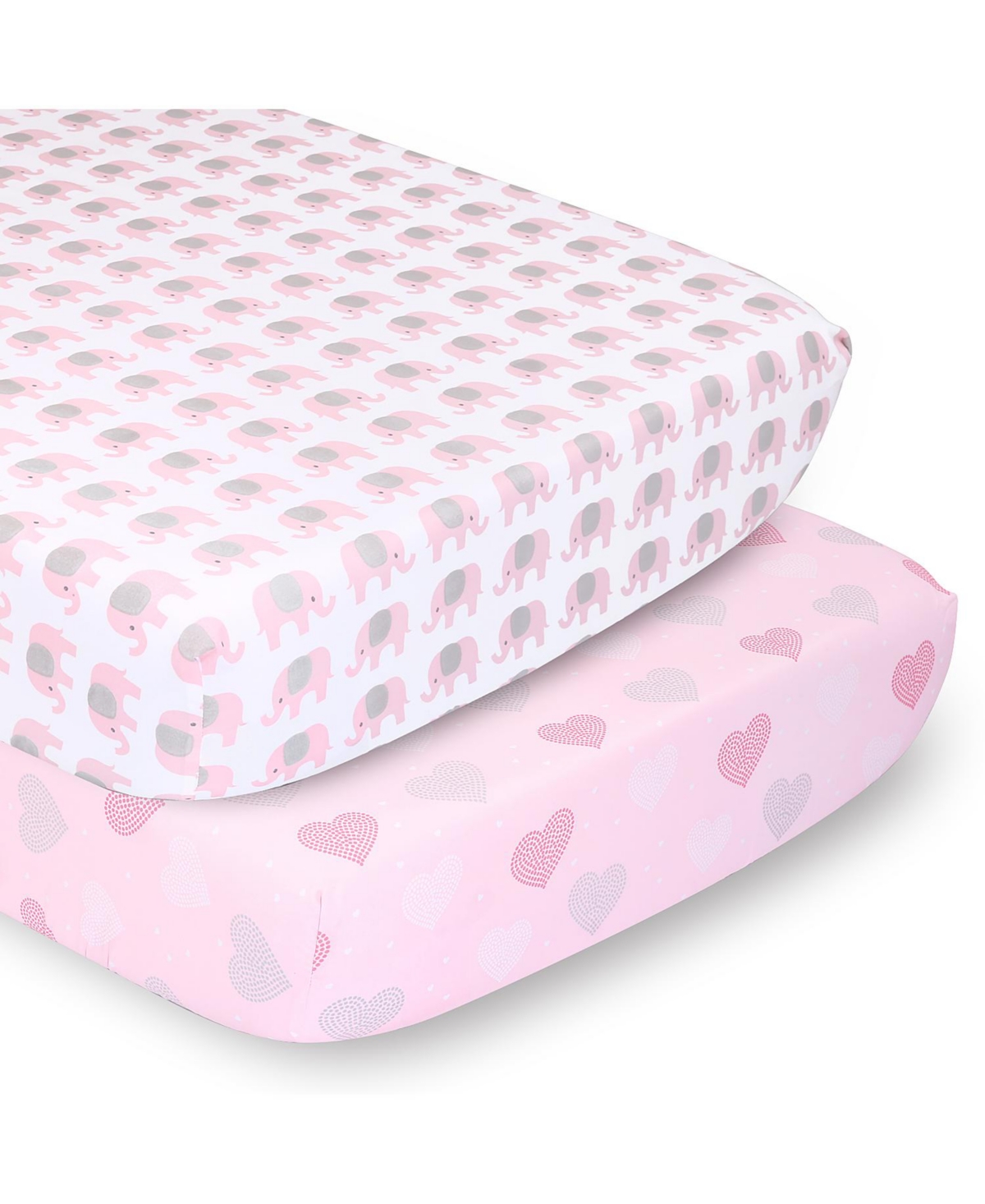 The PeanutshellElephant 6 Piece Baby Nursery Bedding Set, Quilt, Sheets, Skirt, and Mobile - Pink/grey