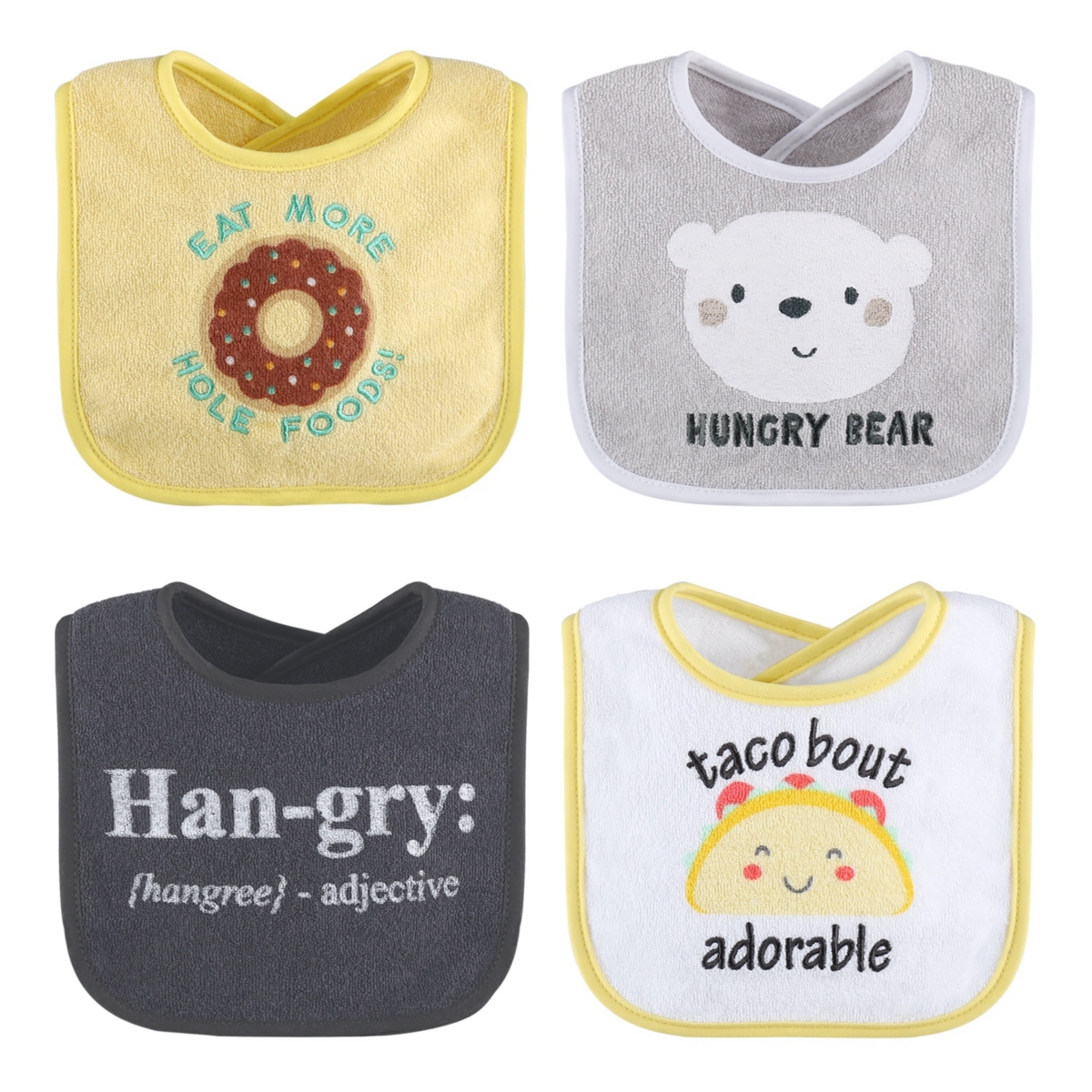 The Peanutshell Baby Girls Terry Bibs, 16 Pack for Feeding, Teething, or Drooling Foods/Neutral Foods