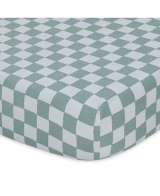 Cheerful Check Cotton Jersey 4 Pack Fitted Crib Sheets