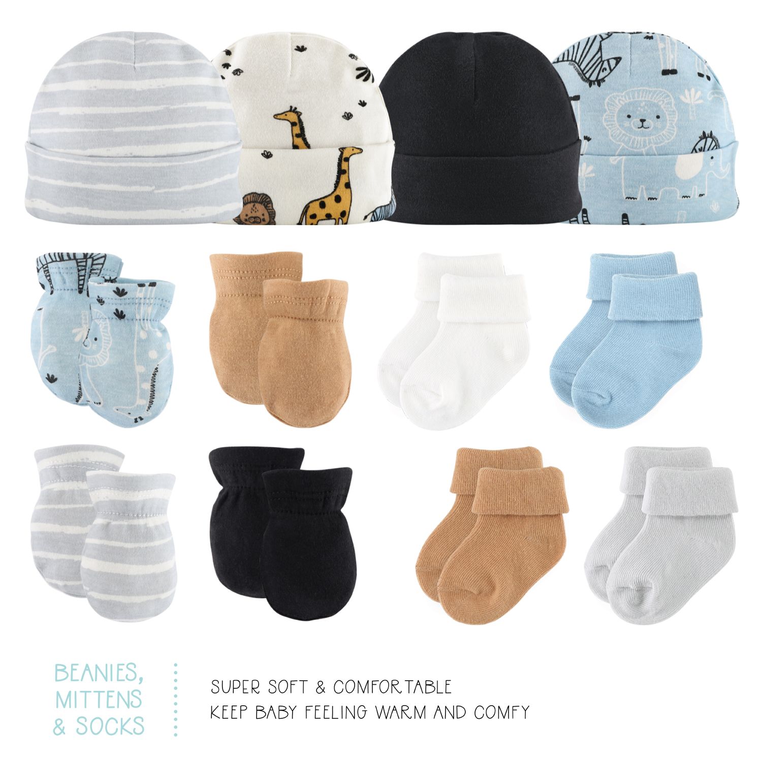 Baby Boys Newborn Layette Gift Set Boys, Blue Safari, 30 Essential Pieces
