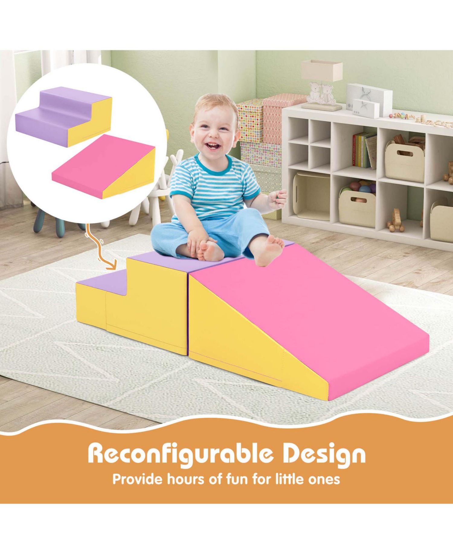 Step and Slide Climber for Infants and Toddlers Baby Foam Structure