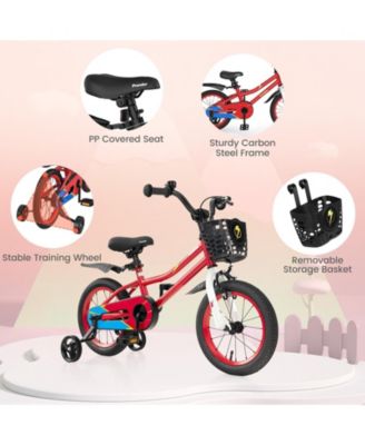 14 Inch Kids Bike with 2 Training Wheels for 3-5 Years Old