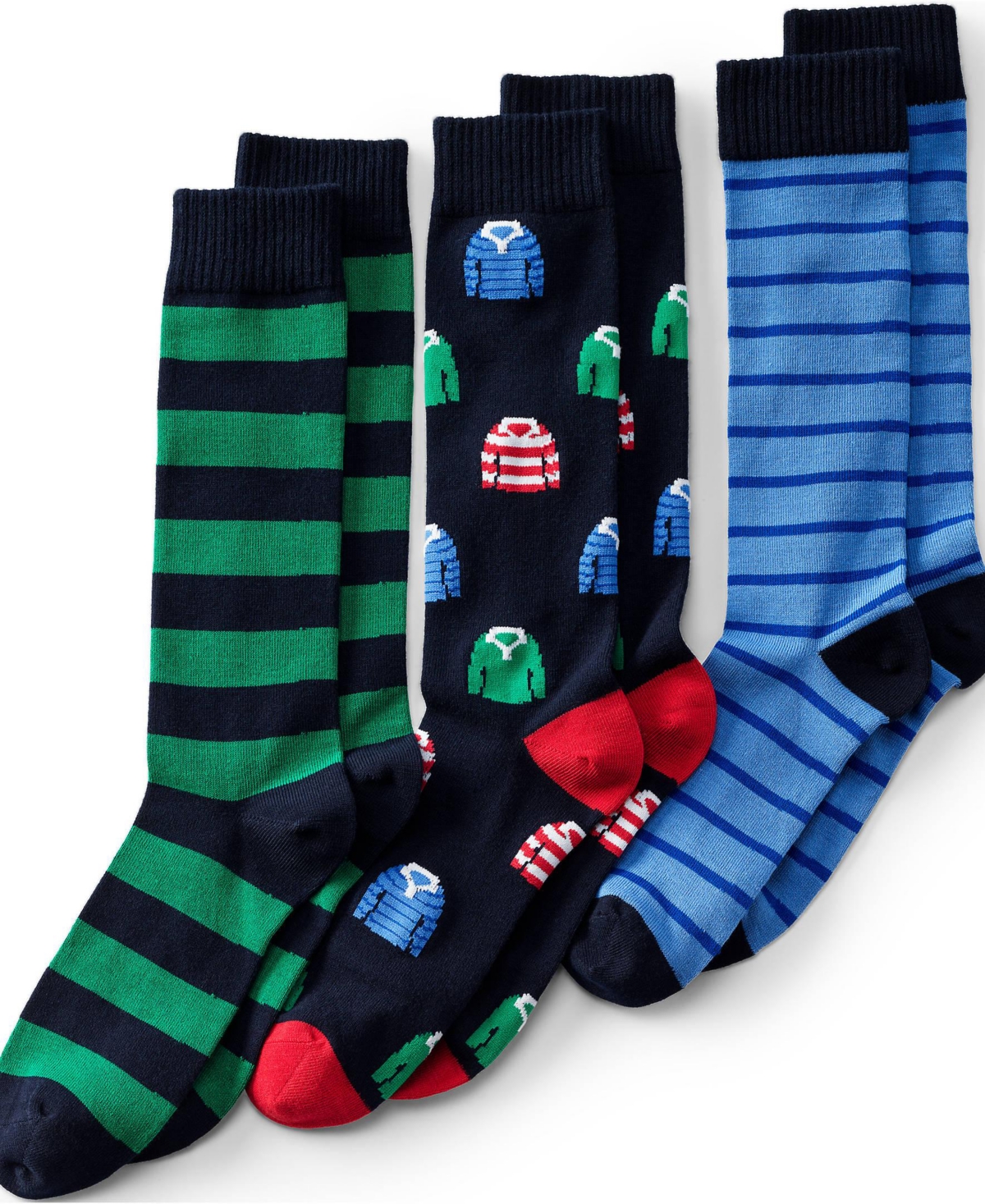 Lands' End Men's Novelty Dress Socks 3 pack
