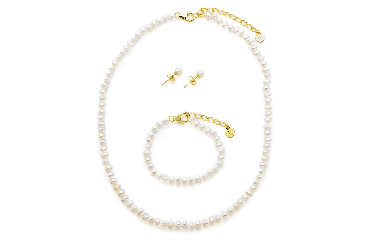 Детские Lily Nily Girls Freshwater Pearl Set - Necklace, Bracelet, Earrings — фото 1