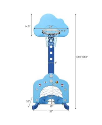 3-in-1 Kids Basketball Hoop Set with Balls