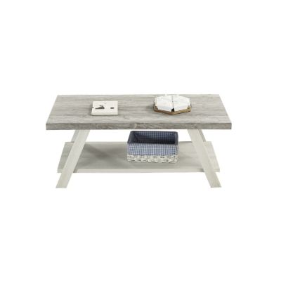 Two-Tone Wood Shelf Coffee Table