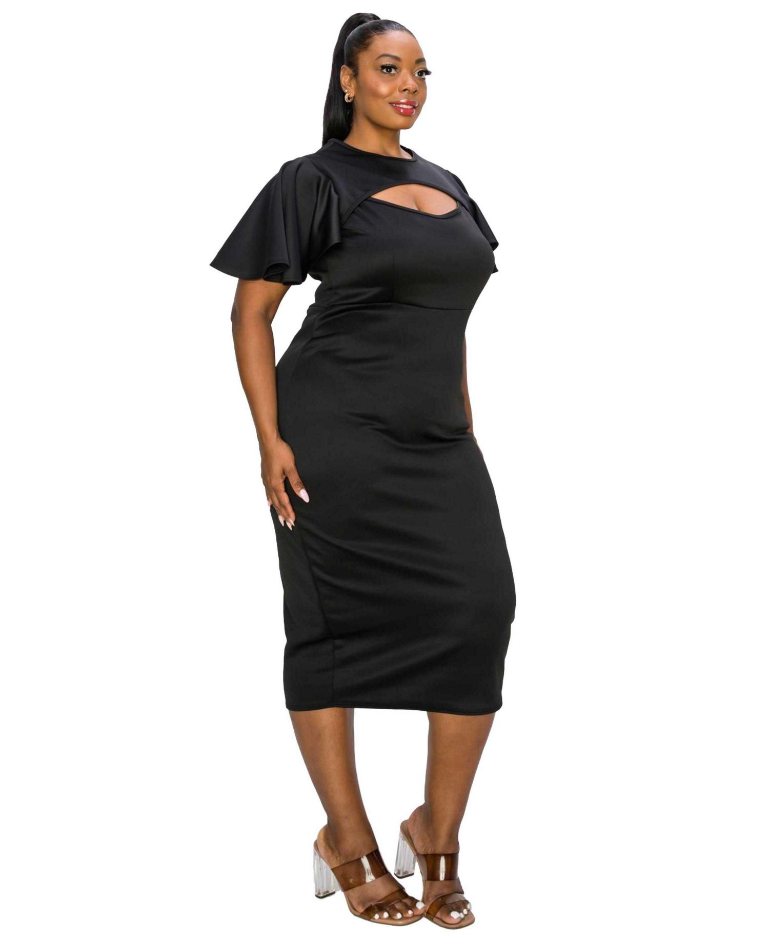 Plus Size Millie Cutout Flutter Dress