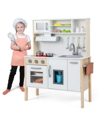 Wooden Pretend Play Kitchen Set for Toddlers