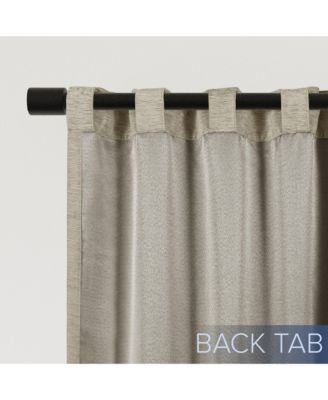 Chenille Solid Room Darkening Back Tab Curtain Panel, 52"×96"