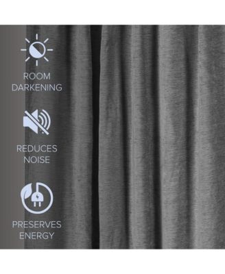 Chenille Solid Room Darkening Back Tab Curtain Panel, 52"×108"