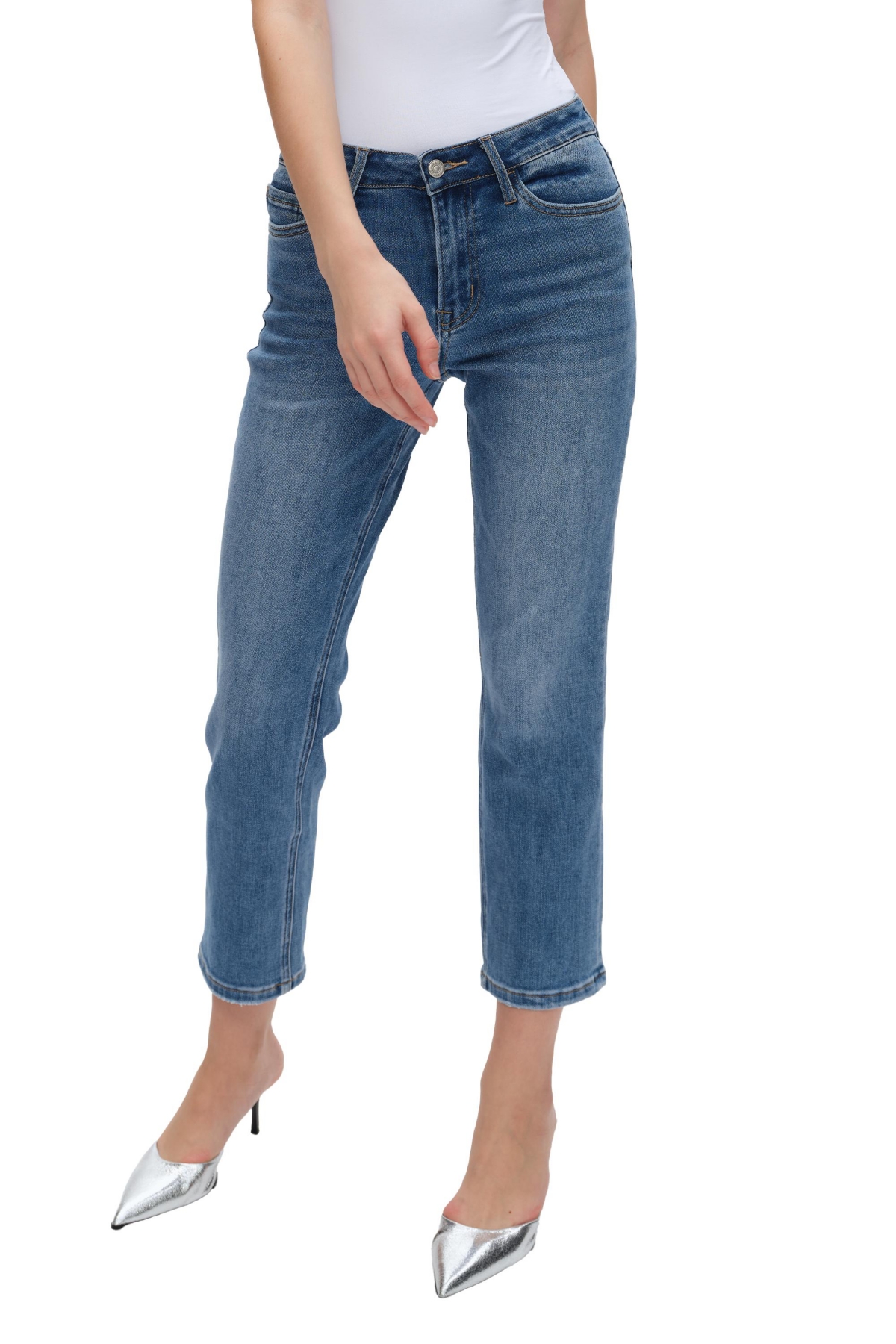 BAYEAS WOMEN'S HIGH RISE STRAIGHT LEG JEANS 