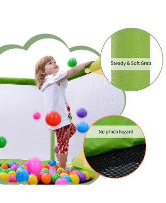 55" Toddlers Trampoline with Safety Enclosure Net & Balls