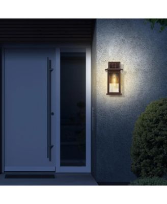 1 Set Oil Rubbed Bronze not Motion Sensing Outdoor Hardwired Wall Lantern Sconce with No Bulbs Included