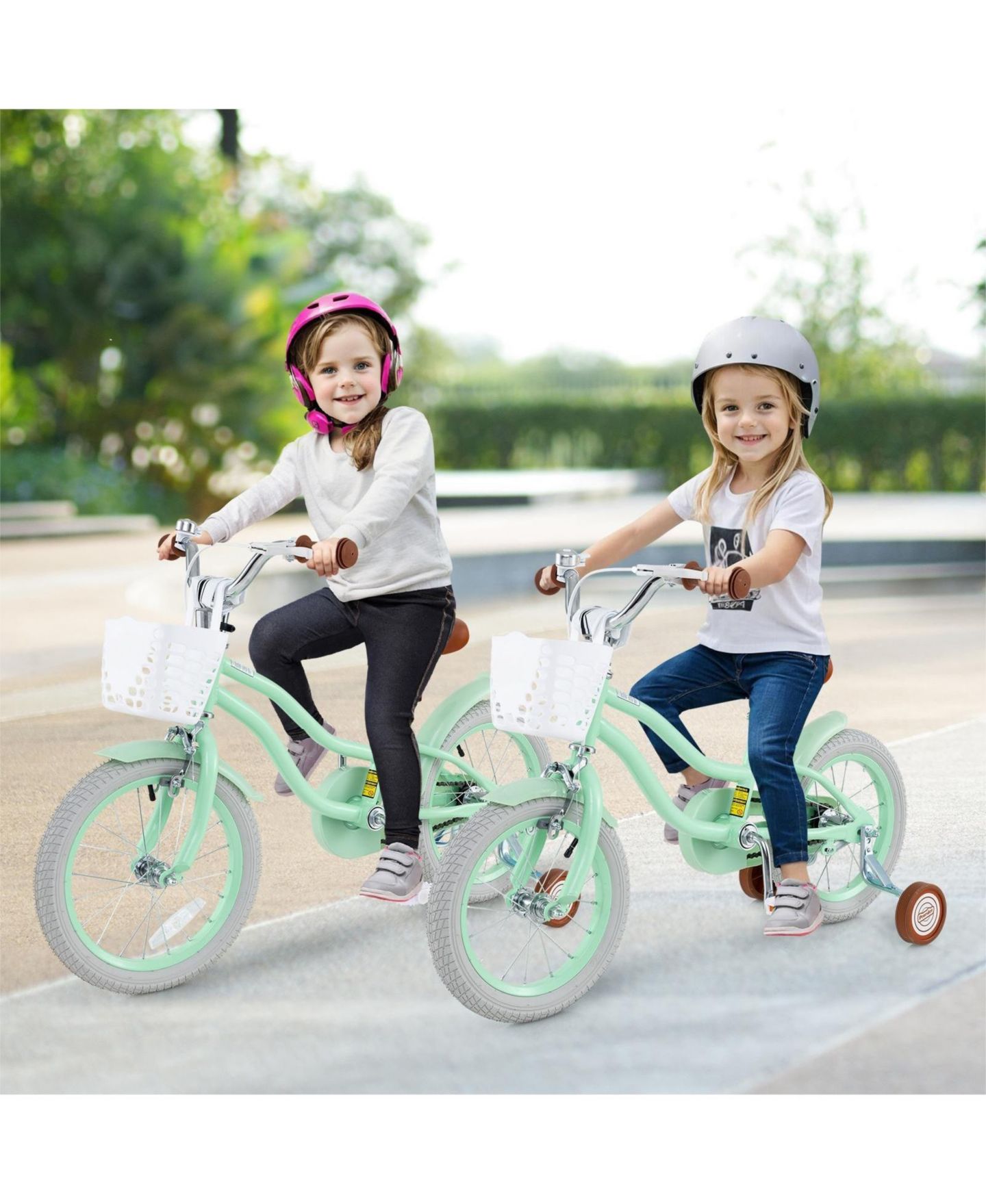 Детская игрушка HONGGE 14-Inch Kids' Bike with Adjustable Seat, Training Wheels & Bell, Ages 3-8 — фото 2