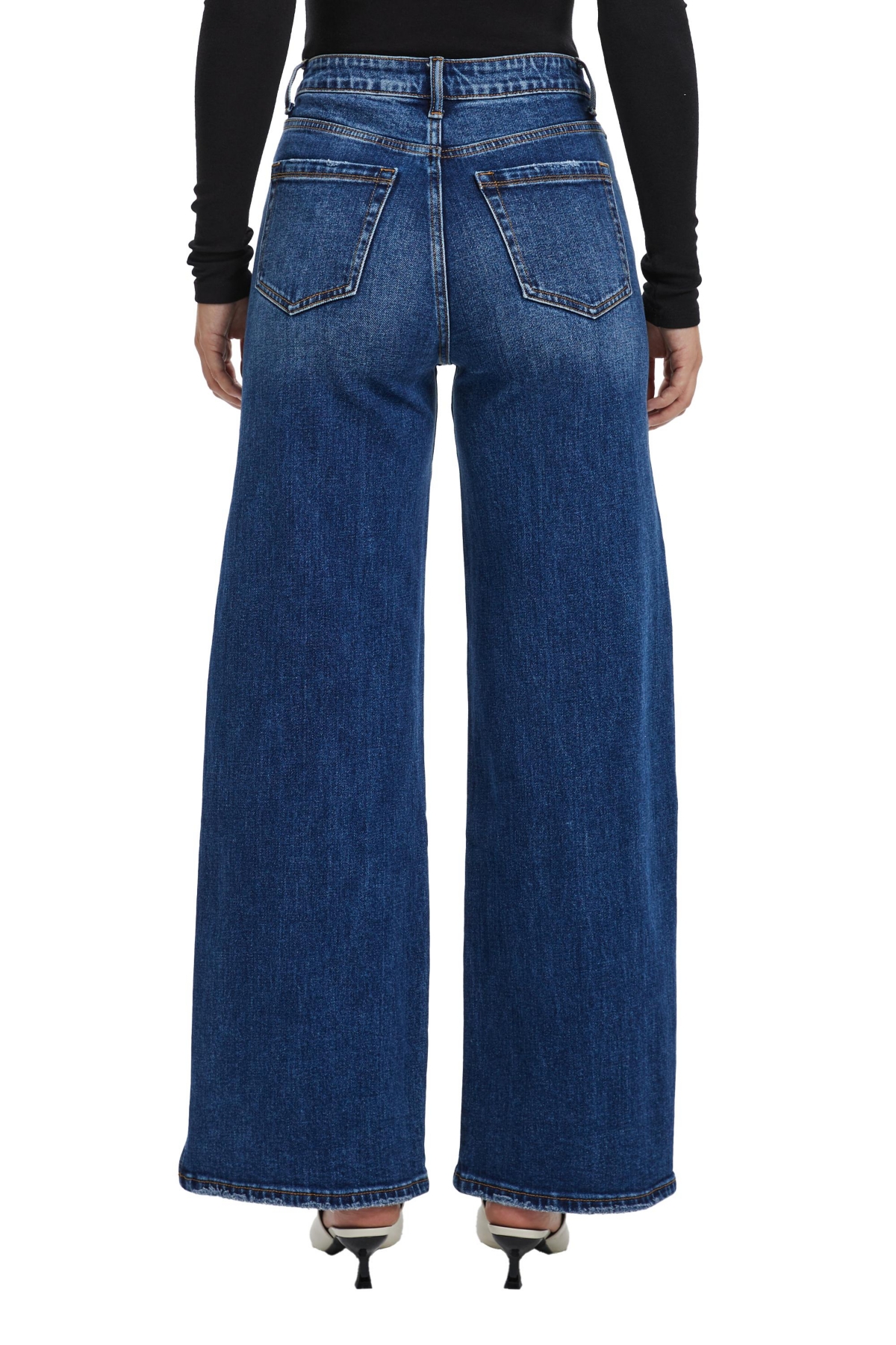 BAYEAS WOMEN'S HIGH RISE WIDE LEG JEANS WITH SLIT 