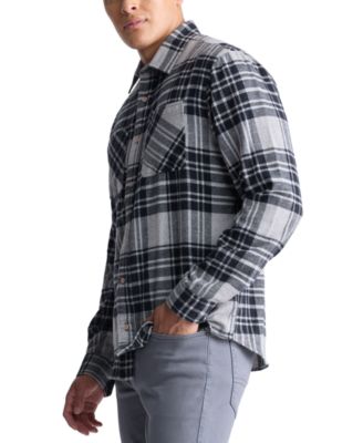 Men's Sinato Relaxed-Fit Long Sleeve Button Front Plaid Flannel Shirt