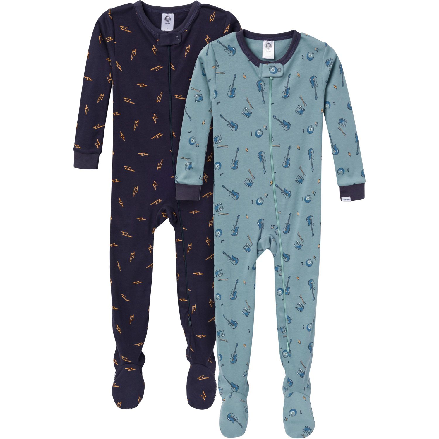 Toddler Boys' Snug Fit Footed Pajamas, 2-Pack, Guitars
