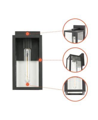 Black Not Motion Sensing Outdoor Hardwired Wall Lantern Sconce with No Bulbs Included