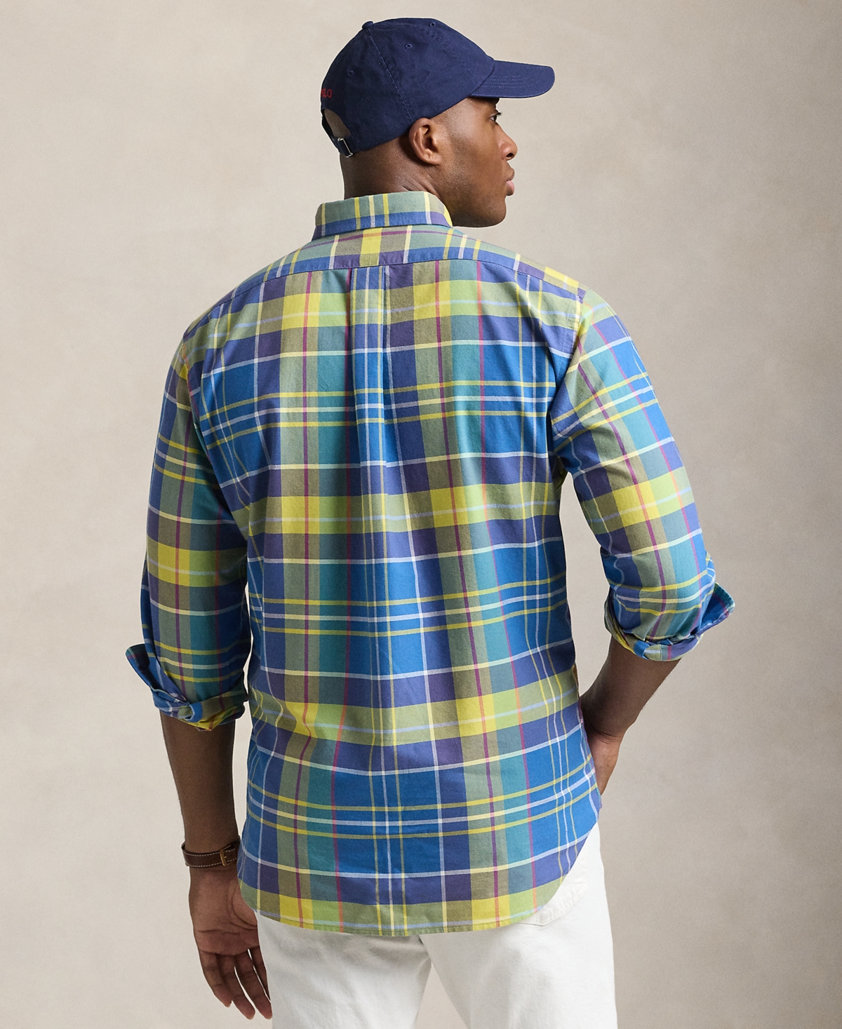 Polo Ralph Lauren Men's Big & Tall Gingham Oxford Shirt -yello