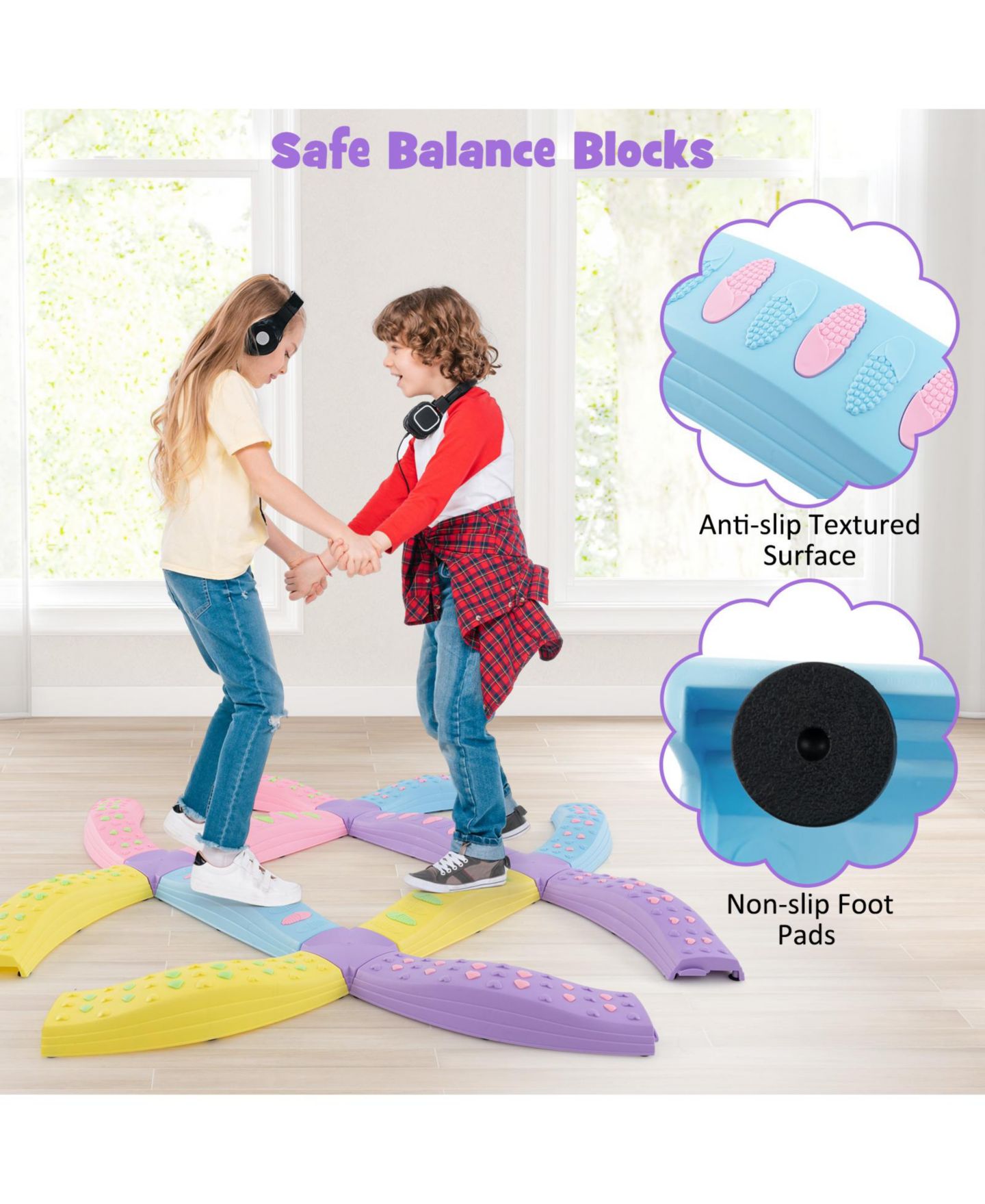 Детские игрушки HONGGE 20-Piece Wavy Non-Slip Balance Beam, Ages 2-6 — фото 3