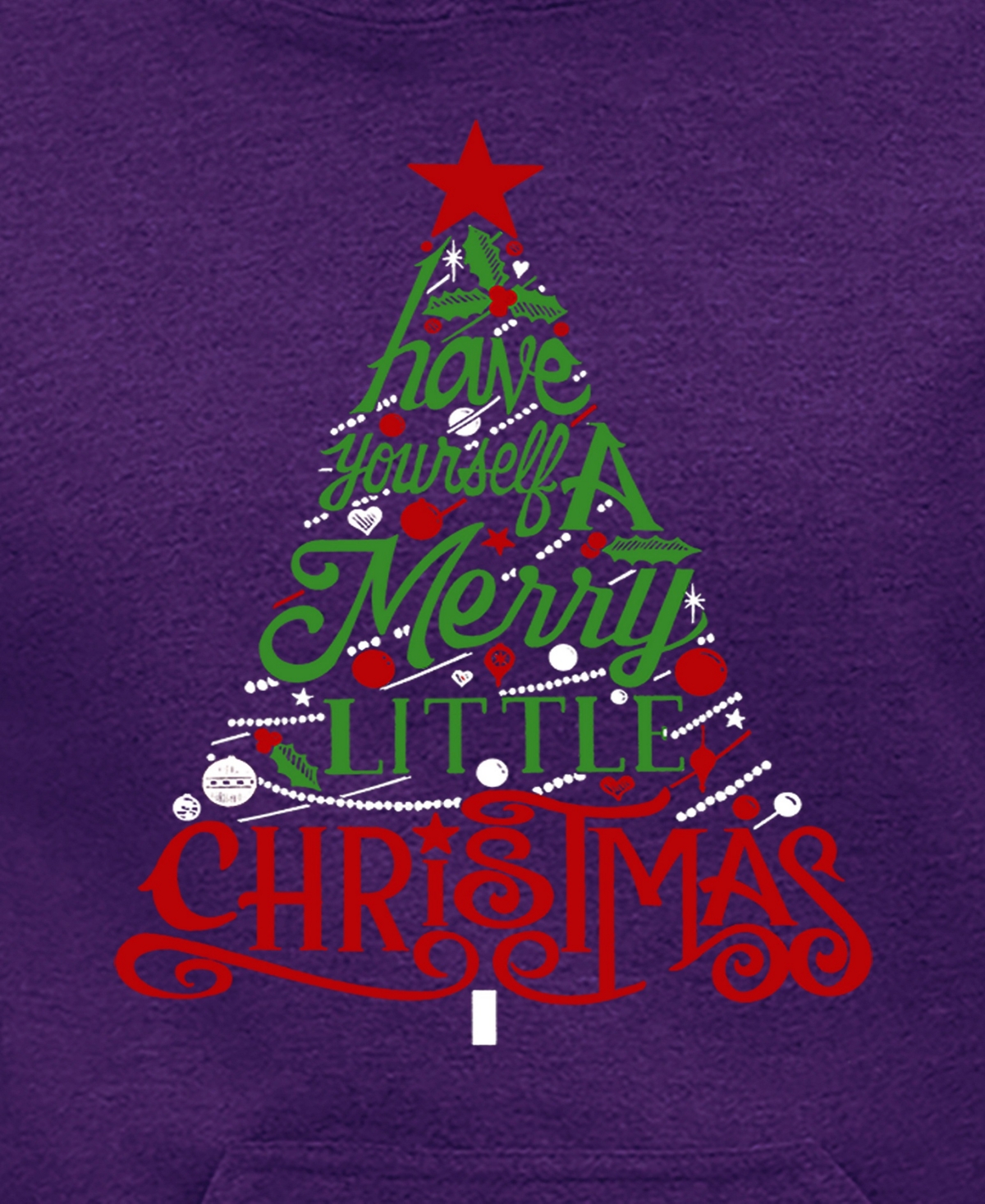 LA POP ART WOMEN'S HAVE YOURSELF A MERRY LITTLE CHRISTMAS WORD ART HOODED SWEATSHIRT 