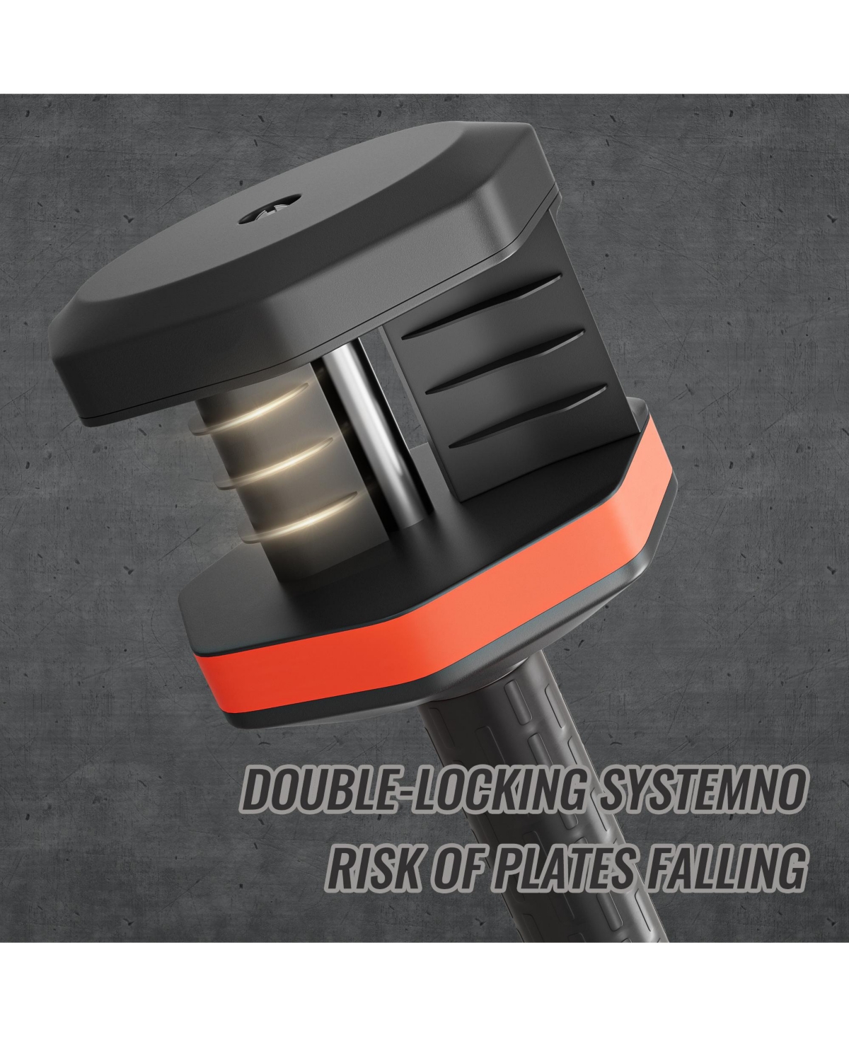 Slickblue 55LB 5-in-1 Adjustable Dumbbell, Anti-Slip Metal Handle for Full-Body Home Gym Workouts - Orange