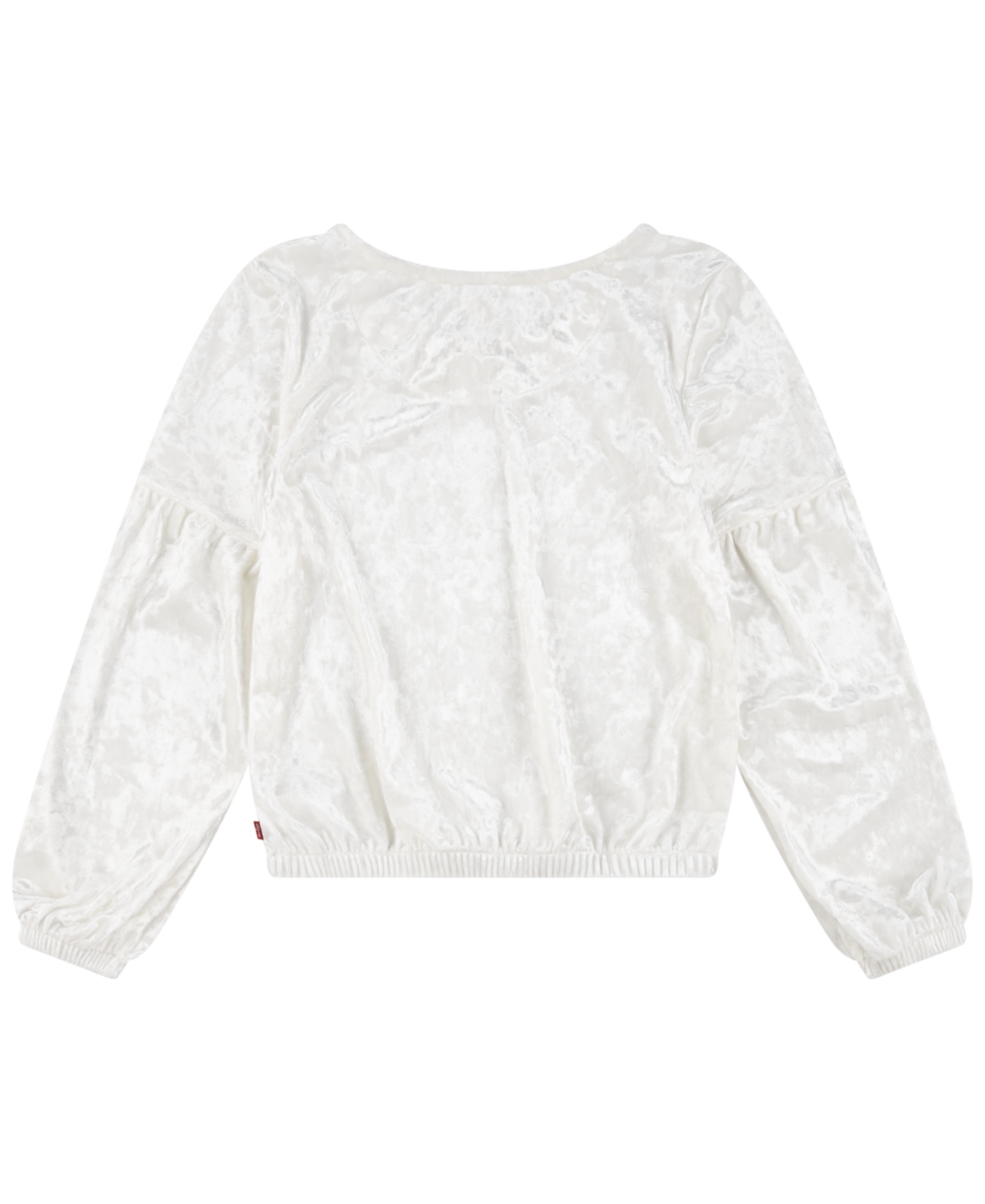 Shop Levi's Big Girls Long Sleeve Crushed Velour Top In Levis Egret