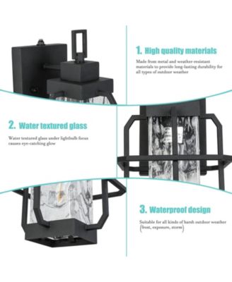 Dusk to Dawn Outdoor Hardwired Wall Lantern Sconce with No Bulbs Included