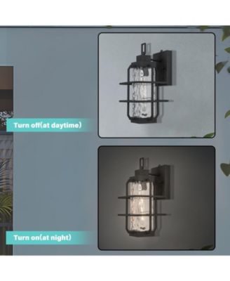 Dusk to Dawn Outdoor Hardwired Wall Lantern Sconce with No Bulbs Included