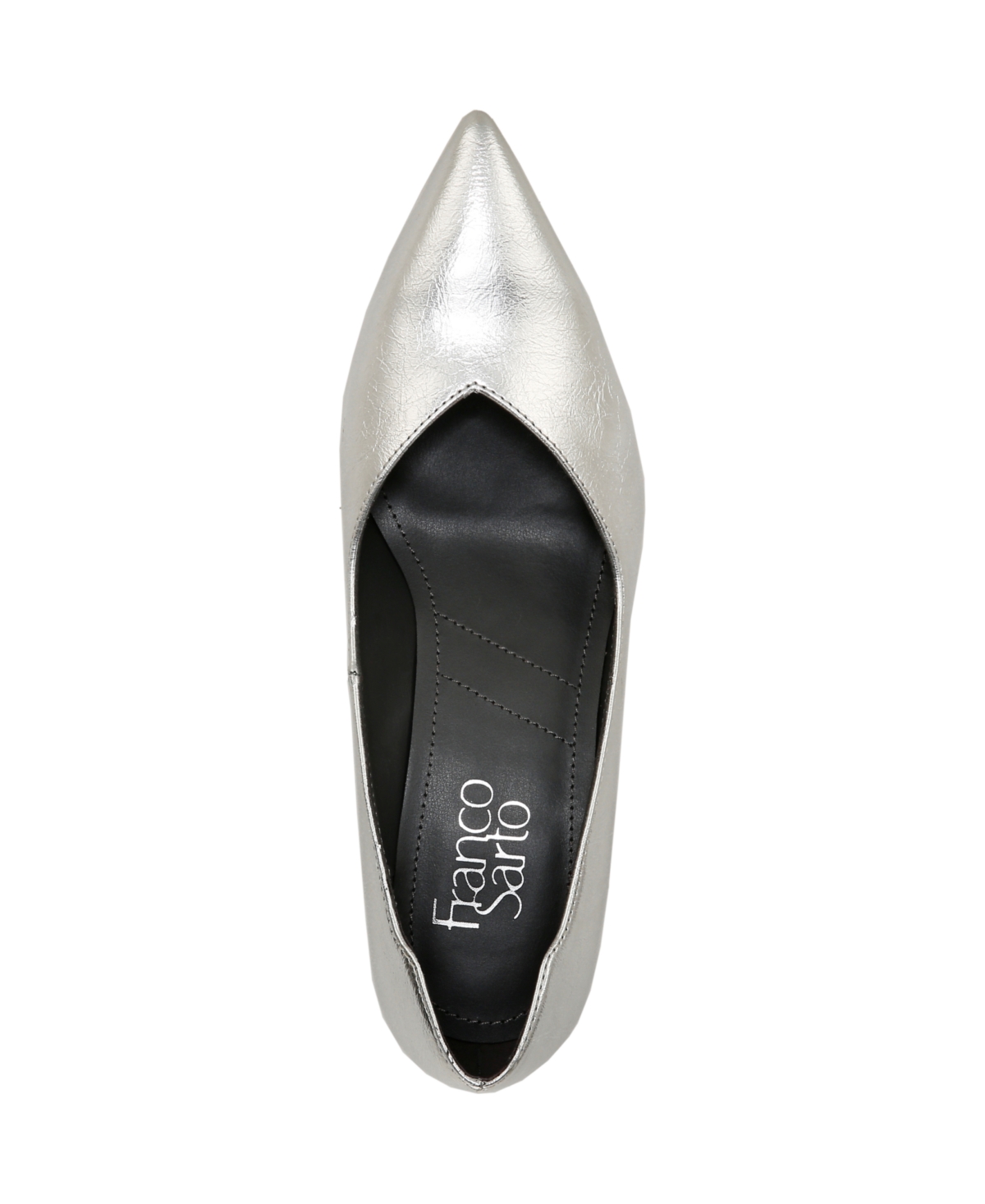 Franco Sarto Aurora Pointed Toe Pump In Silver Metallic Faux Leather