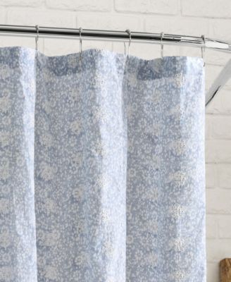 Ikat Eyelet Cotton Shower Curtain, 72" x 72"