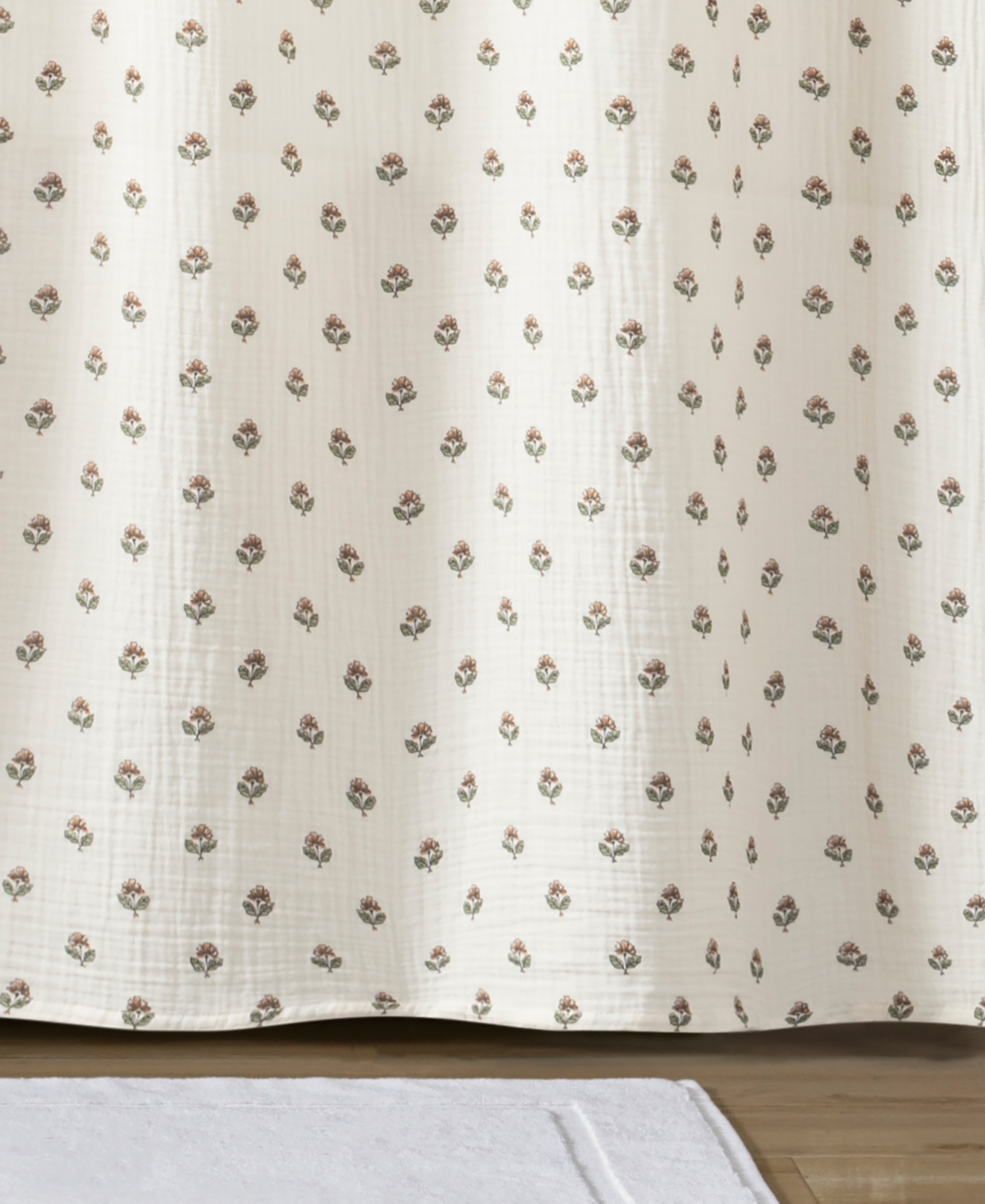 Peri Home Block Print Gauze Cotton Shower Curtain, 72" X 72" In Multi Color