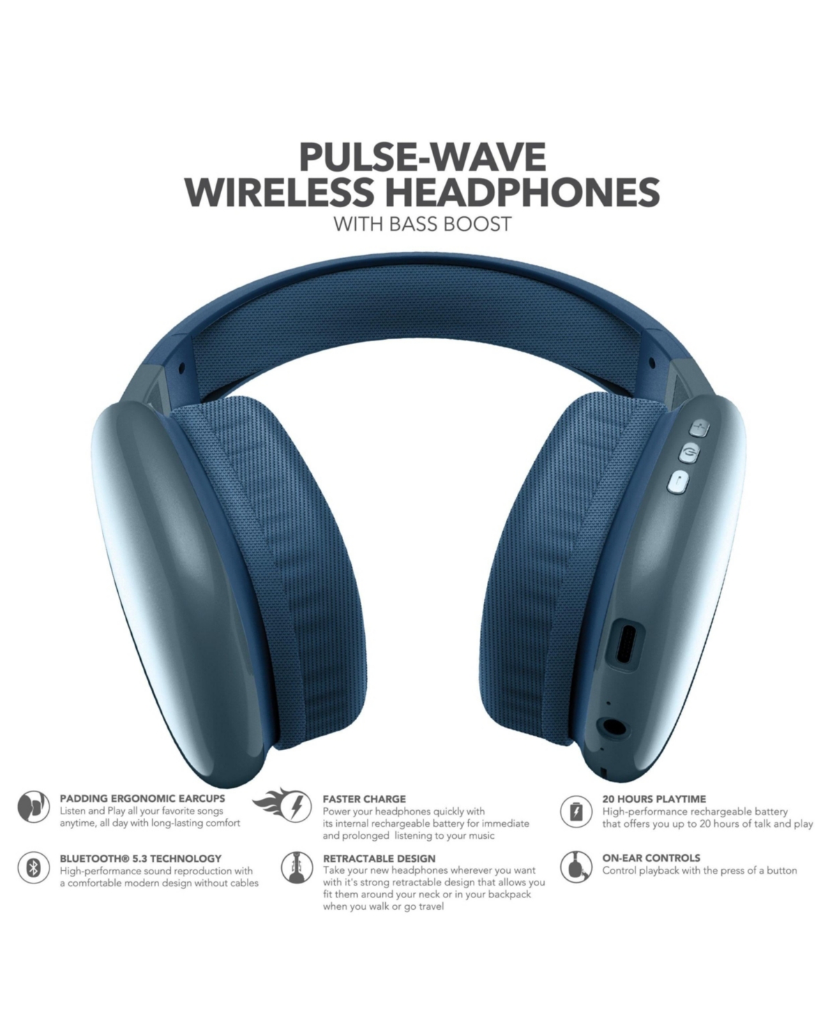Rca Wave-56tooth Headphones, 40H Playtime, Hi-Res Audio