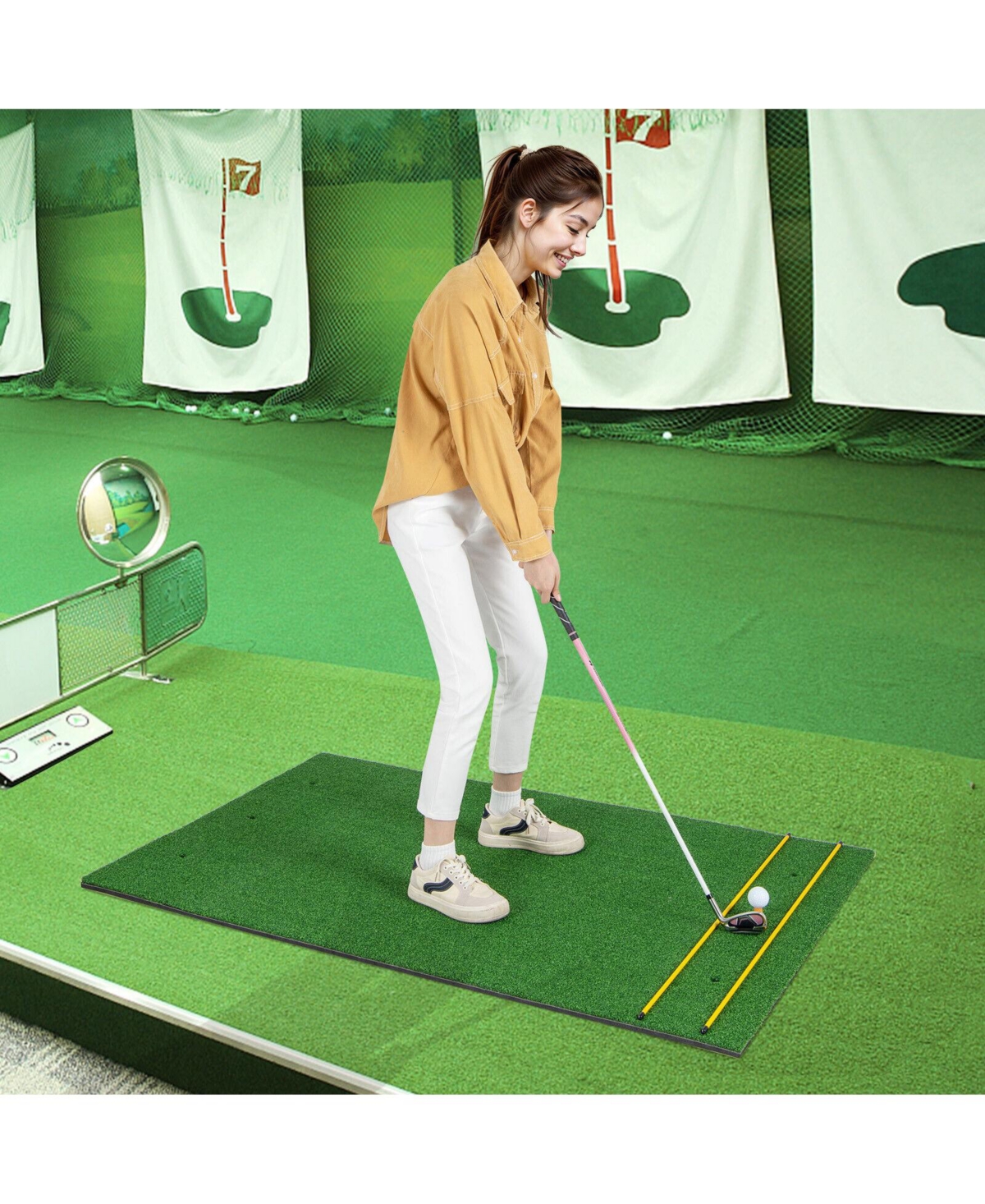 Hongge Artificial Turf Grass Practice Mat for Indoors and Outdoors
