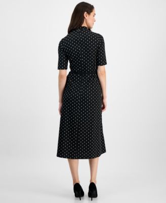 anne klein women's mock neck belted midi dress Anne Klein Women's Belted Mock-Neck Midi Dress