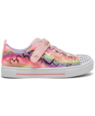 Little Girls Twinkle Toes: Twinkle Sparks - Ombre Love Light-Up Fastening Strap Casual Sneakers from Finish Line