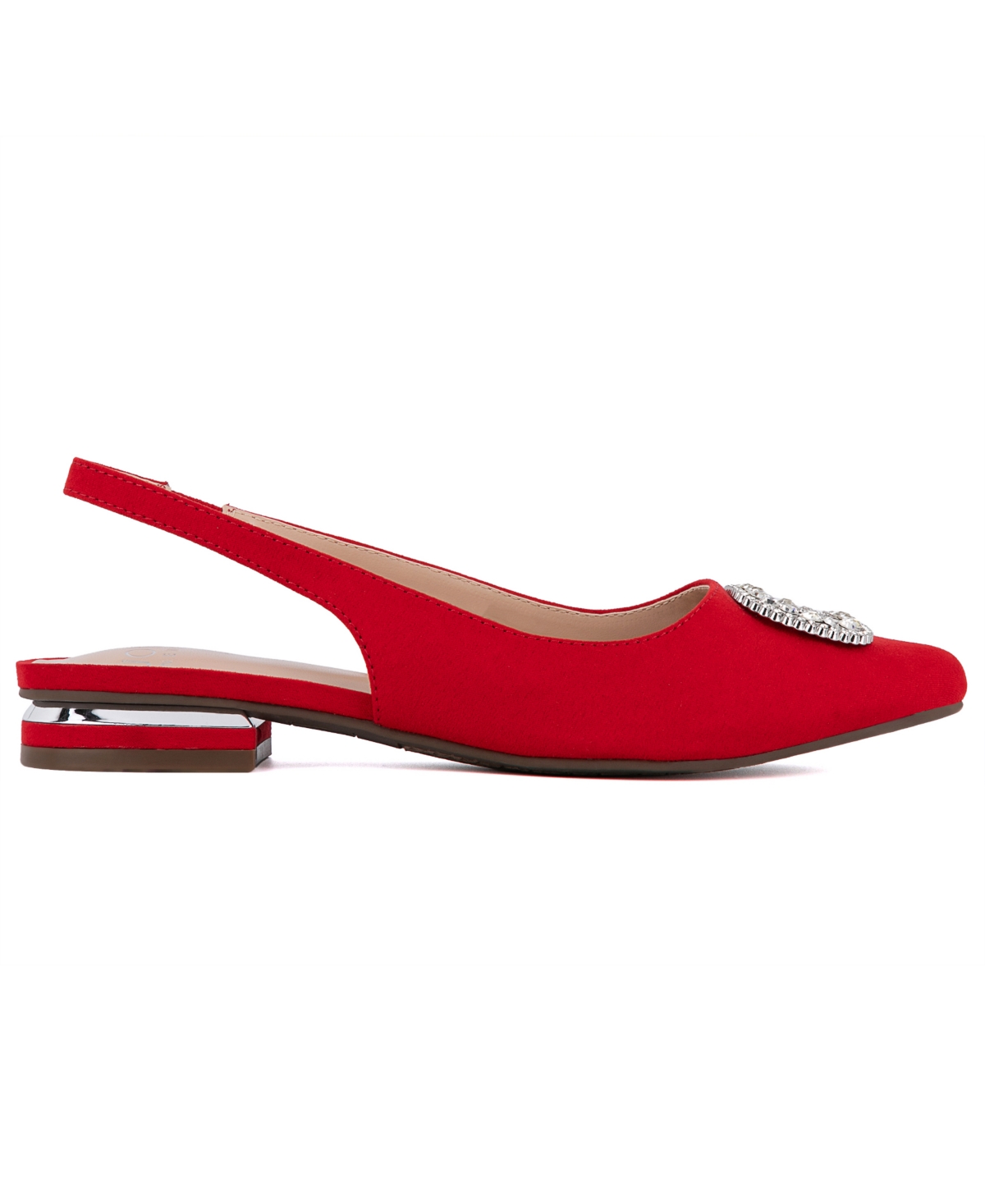 Jones New York Women's Quarry Pointed Toe Slingback Flats In Bright Red Micro