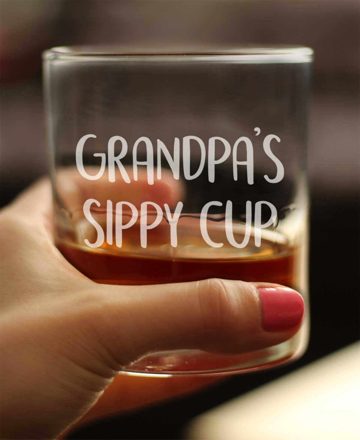 Bevvee Grandpa's Sippy Cup Whiskey Rocks Glass In Clear