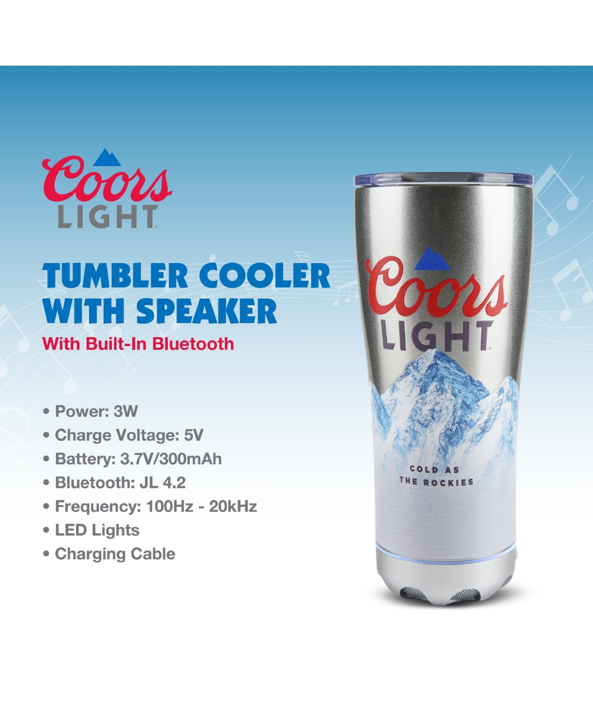 Miller Lite Double Insulated Stainless Steel Tubler Bluetooth Spaker