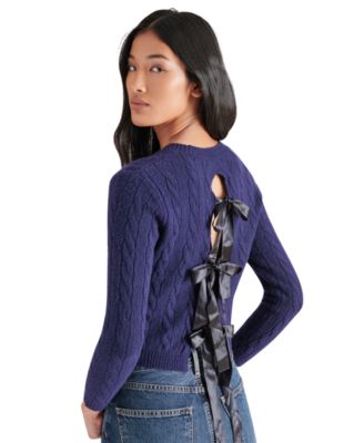 Women's Jeany Bow Back Cable Knit Sweater