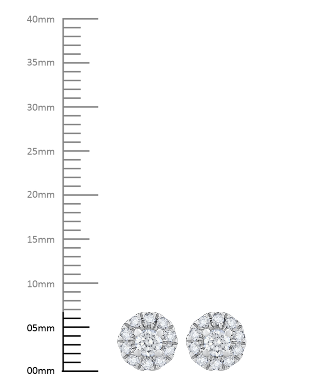 Diamond Round Halo Stud Earrings (1/2 ct. t.w.) in 14kor 14k Gold - White Gold