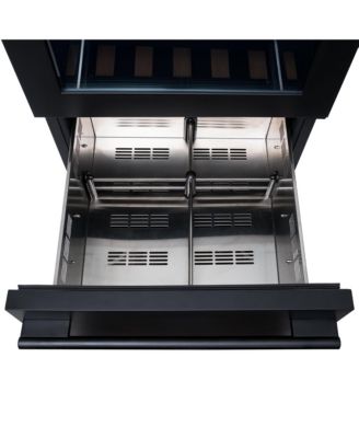 ESTATE 24" Dual Zone Wine & Beverage Fridge – 175 Can Capacity, Black Stainless Steel, Built-In Drawer Cooler with Full Extension Shelves