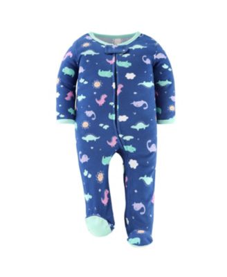 Baby Girls Dino Footed Sleepers for Girls, 3 Pack