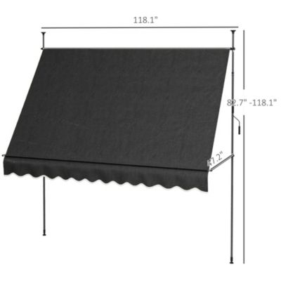 10' x 4' Retractable Awning, Non-Screw,