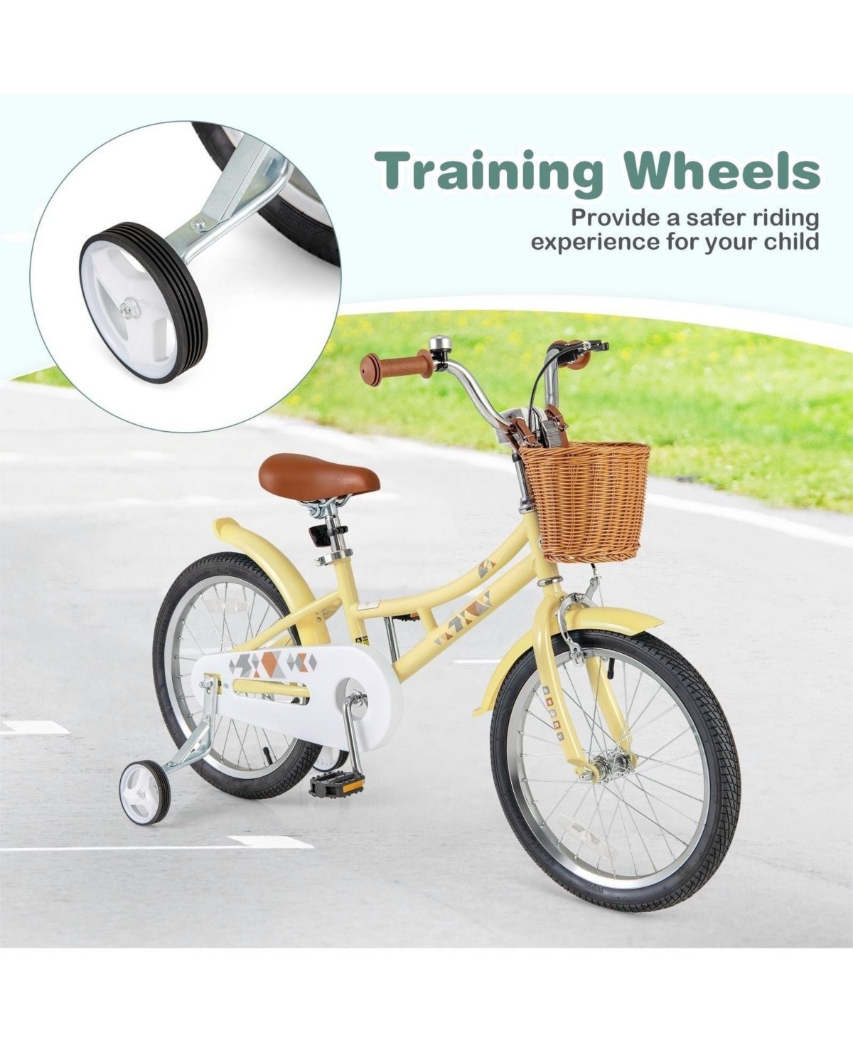 Hongge 16/18 Kids Bike Adjustable Bicycle with Reflectors and Bell for Children 4-8 Years Old